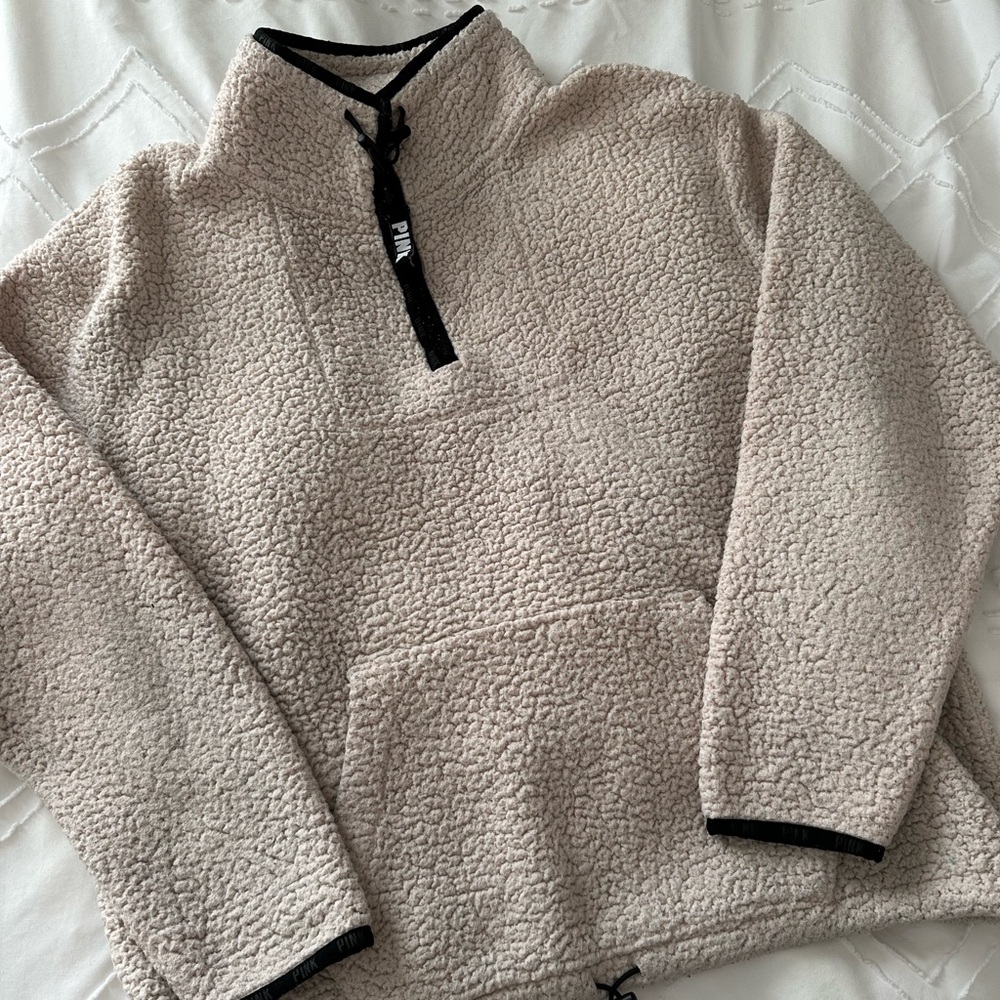 victoria’s secret PINK sherpa quarter zip pullover